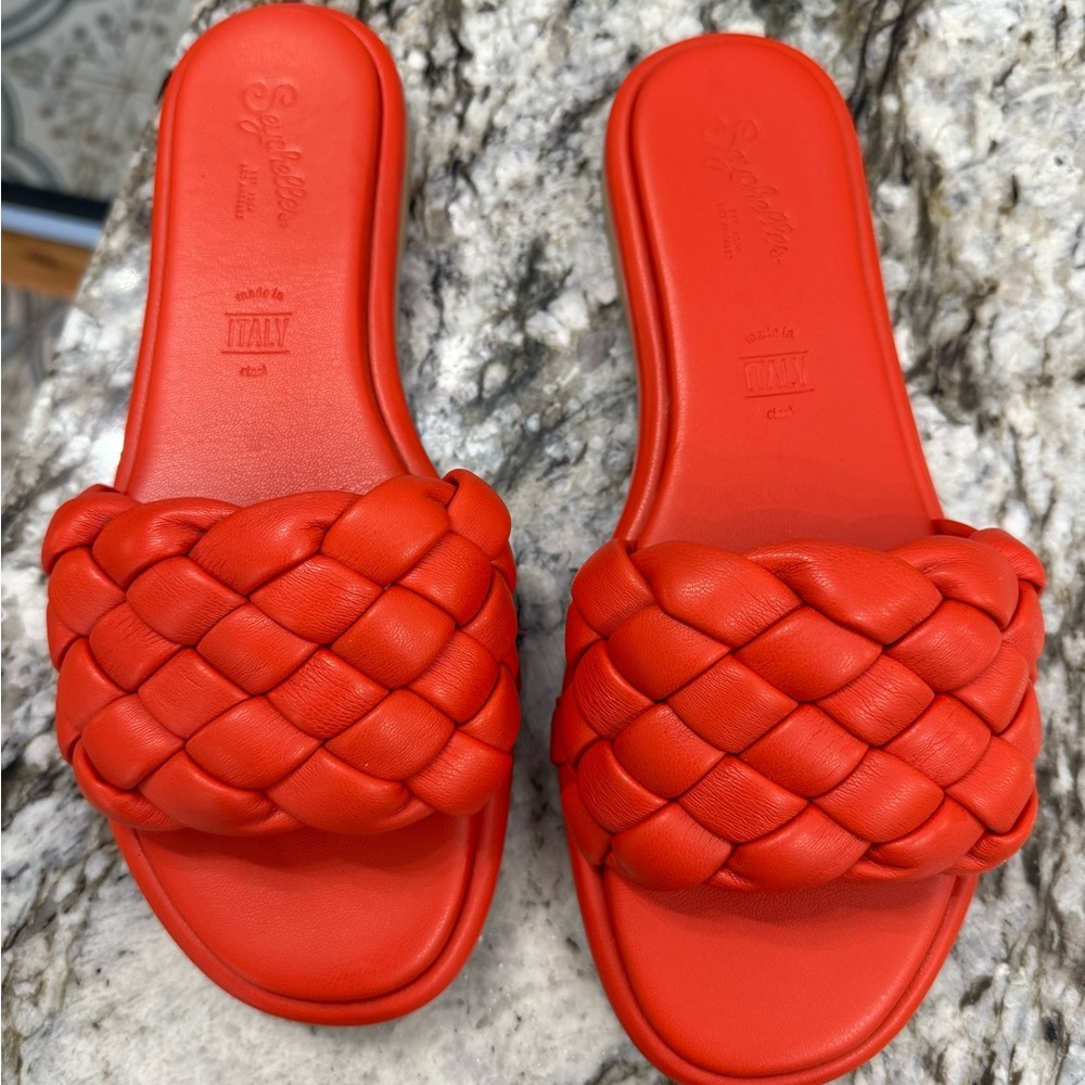 Seychelles Orange Braided Sandals